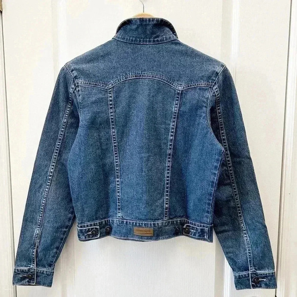 Denver Hayes Jean Jacket Classic  Denim Trucker Cropped Dark Blue XS - Picture 6 of 15